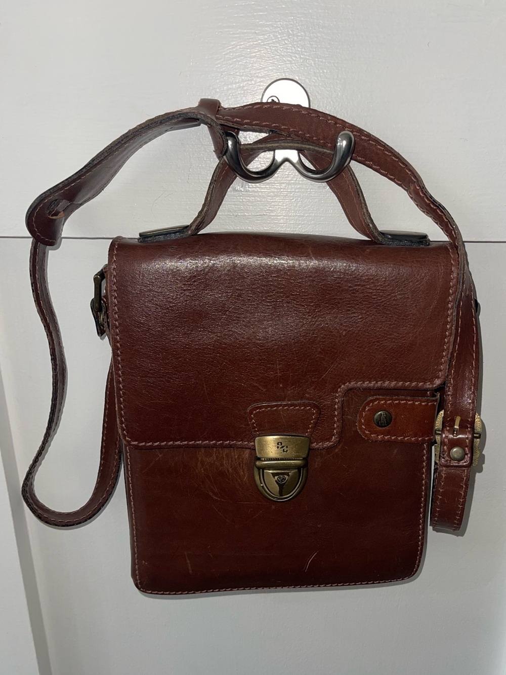 Vintage Ca-Gi Italia Pelletterie Leather Messenger Bag Purse